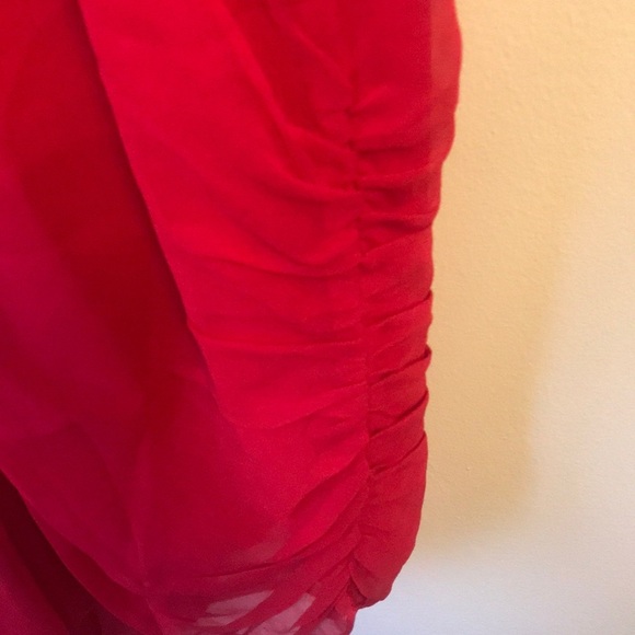 New Jill Stuart red silk chiffon asymmetrical dress 8 - Picture 6 of 8